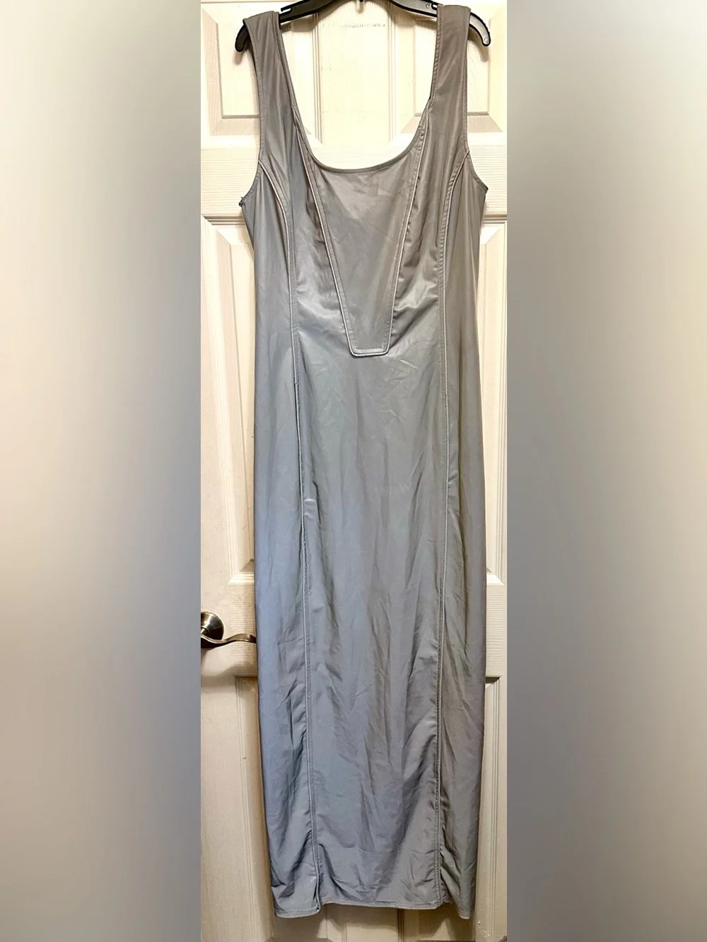 Fashion Nova Light Gray Sleeveless Wide-Leg Jumpsuit